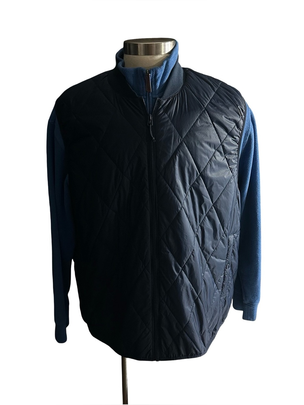 Men's Quilted Black Zip-Front Vest